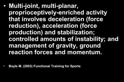 movement to enhancing the performance of another movement by affecting the entire neuromuscular system.