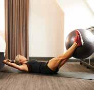20 reps PASS THE BALL ABS WITH STABILIZER BALL Lie on your back with your legs straight and the stability ball between your feet.
