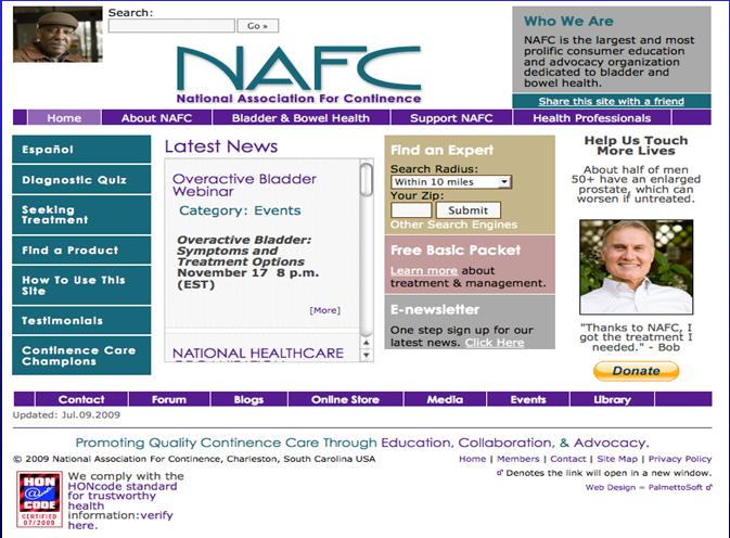 National Association For Continence: Patient Resources Web site: www.nafc.