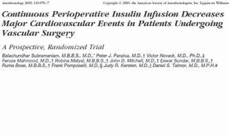 STUDY CONCLUSIONS Insulin infusion protocol maintains intraoperative glucose levels in desired goal range Intensive intra-op insulin does not reduce perioperative death or morbidity Increased