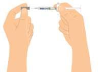 Your abdomen or thighs are best. Wipe your skin at the injection site with an alcohol swab.