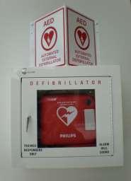 2 4. Automated External Defibrillator (AED): AED s are commonplace in schools, malls, gyms, etc. They are stored on a wall in an accessible area and clearly labeled.