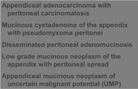 Disseminated peritoneal adenomucinosis Low grade mucinous