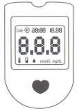 UNDERSTANDING THE GM100 GLUCOSE MONITORING SYSTEM Top Bottom Explanation of the Full Display Screen NOTE: Meters are