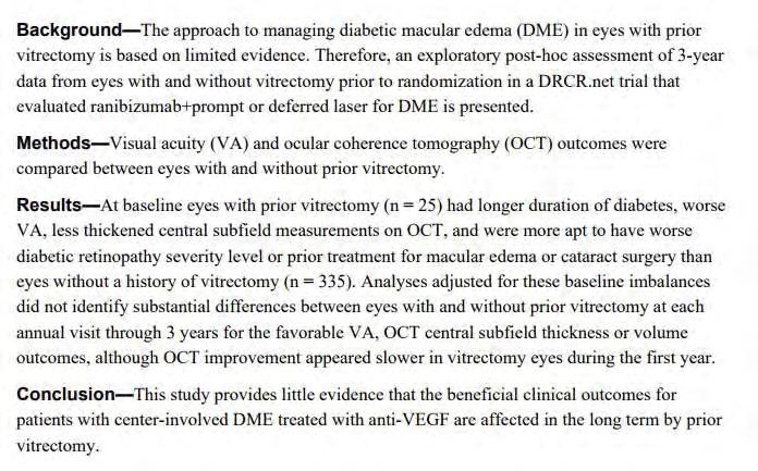 DME in vitrectomized