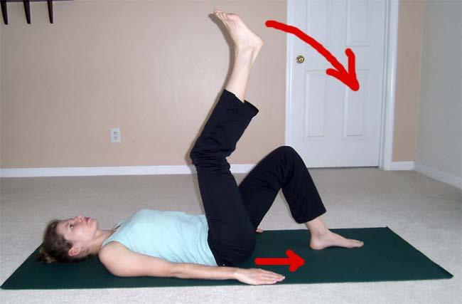 8. One Leg Lifts (supine) Starting position Lie down on your back (supine position) with your knees bent at a comfortable angle, your feet standing flat