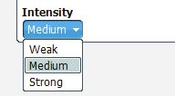 Frequency Transfer 13 Intensity Levels Three Frequency Transfer Intensity levels are available in EXPRESSfit: Weak, Medium, or Strong.