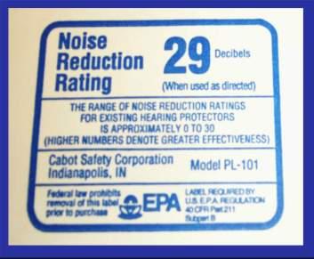 Noise Reduction Ratings The noise reduction rating or NRR of hearing protection is measured in decibels The NRR is found on the