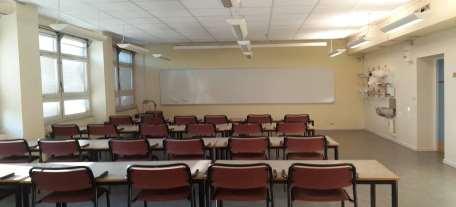 A photograph of teaching room P1 can be seen in Figure 1. Figure 1 Classroom P1 The lecture hall N1 has a seating capacity of 36 seats with 16 tables and has designed for courses.