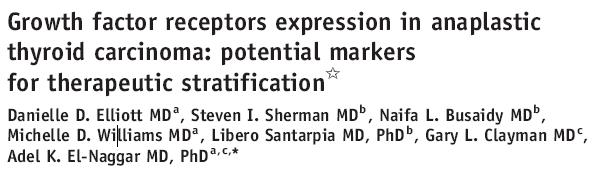 Therapeutic stratification in anaplastic carcinoma