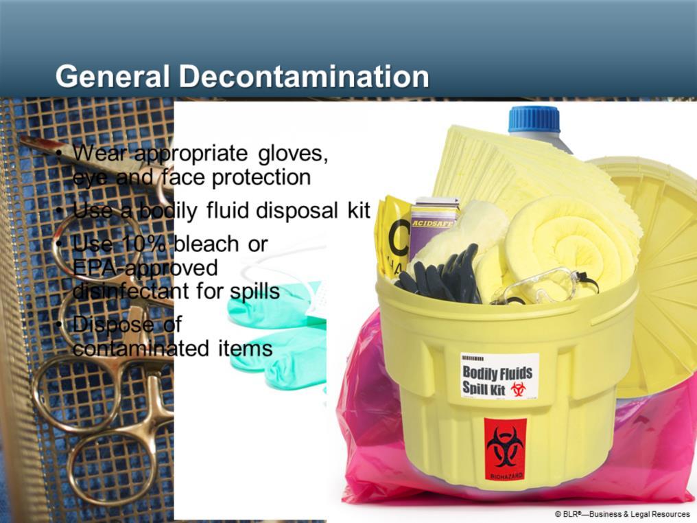 Decontamination of tools, equipment, and work surfaces is an important way to prevent exposure to infectious diseases.