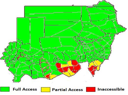 Children in inaccessible areas, May 2017 Access status