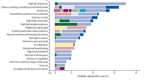 Burden of disease attributable to 20 leading risk