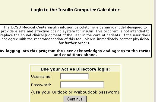 UCSD: Insulin Infusion Calculator (web-based, lives