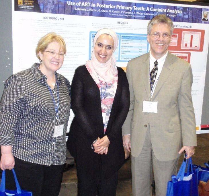 Page 7 (ADEA/AADR Meetings, continued from page 6) (Above, left to right): Dr. Justine Kolker, Operative Dentistry; Dr. Elham Kateeb, Preventive and Community graduate student; and Dr.