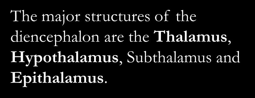 The major structures of the