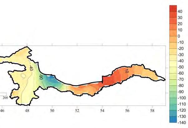 Amir Hossein Halabian and M.S. Keikhosravi FIGURE 11. Map of difference of precipitation (future-base) Table 1. Change of the observed and simulated climatic variables across the Basin.