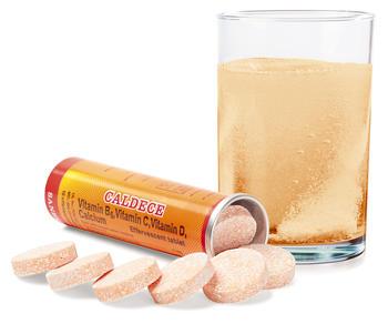 Effervescent formula- 100% absorption- 100% Bioavailable) Viamin B6, Vitamin C, Calcium & Vitamin D Caldece Effervescent Tablet Table