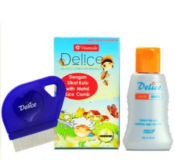 Delice Hair Wash (Kills Lice & Control Nits) Delice natural hair wash controls lice infestation.