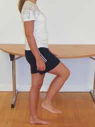 Standing upright, lift the knee of your operated leg up in front of you, ensuring your hip does not go beyond 90, then lower back