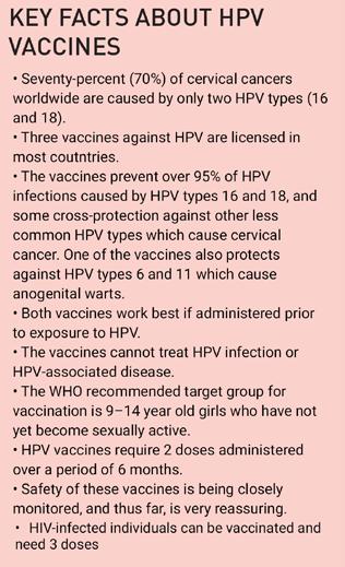 PRIMARY PREVENTION HPV VACCINATION: OPPORTUNITIES AND CHALLENGES HPV vaccination is targeted at girls 9 13 years of age.