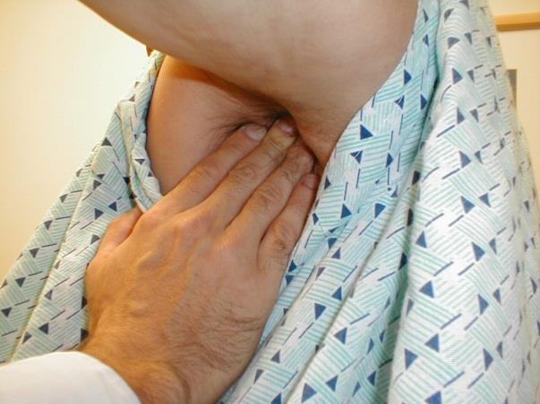 The examination of the axillary lymph nodes always forms part of the clinical examination of the breast.