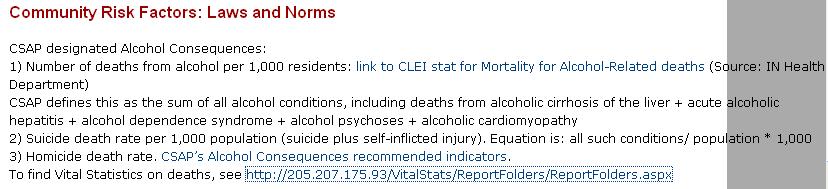 Laws & Norms: Alcohol Consequences Links to Related Data Web Sites CLEI Mortality Stats, Alcohol- Related
