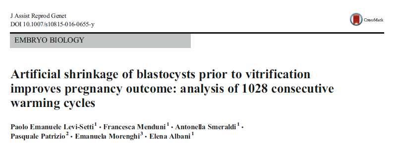 RESULTS No Blastocentesis Blastocentesis Improvement in frozen embryo transfer outcome (better implantation, pregnancy, and delivery rates) when expanded blastocysts undergo artificial shrinkage