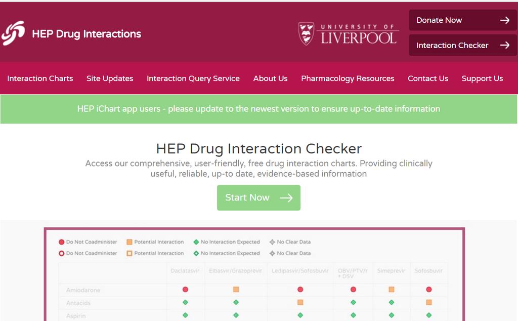 Online resource: University of Liverpool s website Liverpool HIV & HEPATITIS