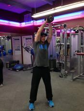 DB Chop Grab a dumbbell Start by holding the dumbbell above your head and to the left.