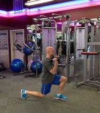 DB Lunge and Hammer Curl Combo Hold a pair of dumbbells with your feet  Take a big step