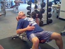 1-Arm DB Incline Chest Press Set an incline bench two notches above the last position.