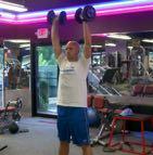 come back Perform a DB Bicep Curl by bring the dumbbells up to