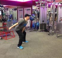 1-Arm KB or DB Swings Hold a kettlebell or dumbell in one hand with your feet