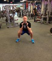 Goblet Jump Squat Squat down with your feet just outside shoulder width apart