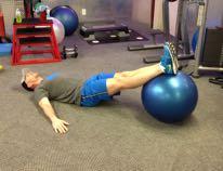Stability Ball Leg Curl Lie on your back with the soles of your feet on a medium-sized Stability Ball.