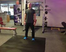 Alternating Diagonal Lunge Stand with your feet just outside shoulder width apart.