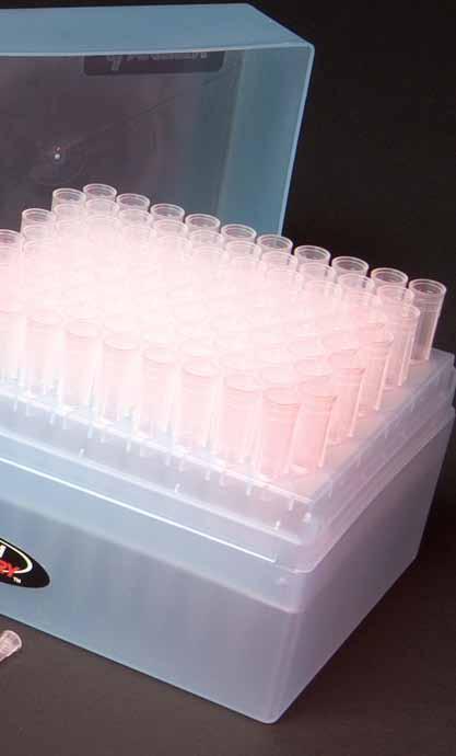 They are packaged in sealed-bottom racks with lids and are available in sterile packaging.