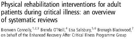 Effectiveness of Rehabilitation in Post ICU
