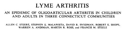 Lyme Arthritis Arthritis and Rheumatism 1977;20:7 51 residents (total population 5,400)