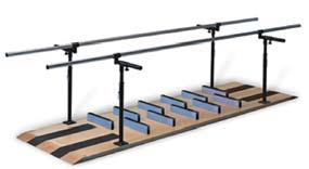 Patented Ambulation And Mobility Platform (2) anti-slip treads on each end. 1.5 diameter one-piece, stainless steel handrails.