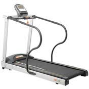 4 to 10 mph speed range. 0 10% elevation. Low step up height of 7. Includes easy grip extended handrails. 375 lb. user weight capacity. 090323 DC1000 Treadmill 042076 Shown with medical handrails.