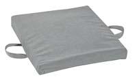 WHEELCHAIR ACCESSORIES Gel/Foam Flotation Cushion Cushion is covered with grey velour Dimensions 051625 16 x 18 x 2 Healthsmart Contoured