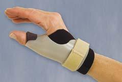 Wrap-around thumb sling helps maintain web space and reduce CMC subluxation. Small/Medium circumference is 6 x 7.25. Medium/Large circumference is 7.25 x 9.