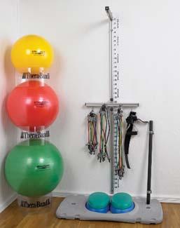 Balls, 2 levels of Stability Trainers, and a complete Accessories Kit with Waist Belt, Assist Straps, Head Strap, Exercise Bar and 2 Accessory Racks.