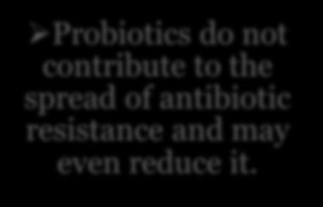 Safety of probiotics Probiotics do not contribute to
