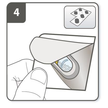Take one blister and peel away the protective backing to expose the capsule. Do not push capsule through foil.