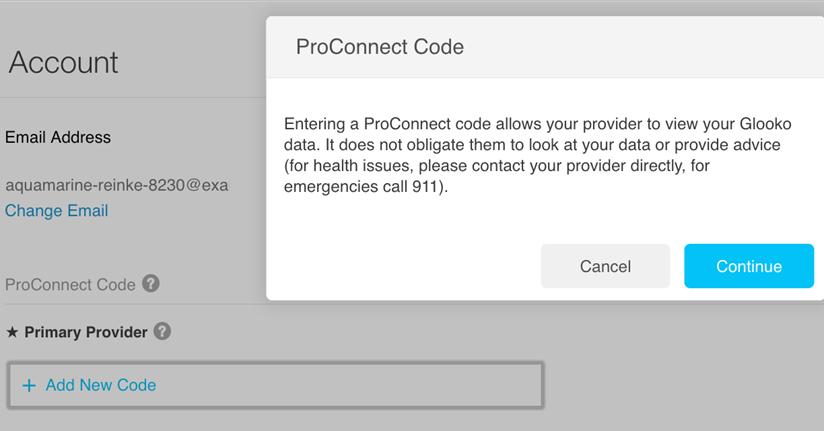 DEVICE SETTINGS MANAGE YOUR PROCONNECT CODES The ProConnect Feature allows you to share your Glooko data with your Glooko-subscribed health care provider.