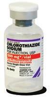 CHLOROTHIAZIDE SODIUM FOR INJECTION, USP 1820-01 500 mg/vial lyophilized