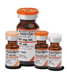 HYDROXYZINE HCI INJECTION, USP 4201-25 25 mg/ml 1 ml Single Dose Vial 25 5601-25 50